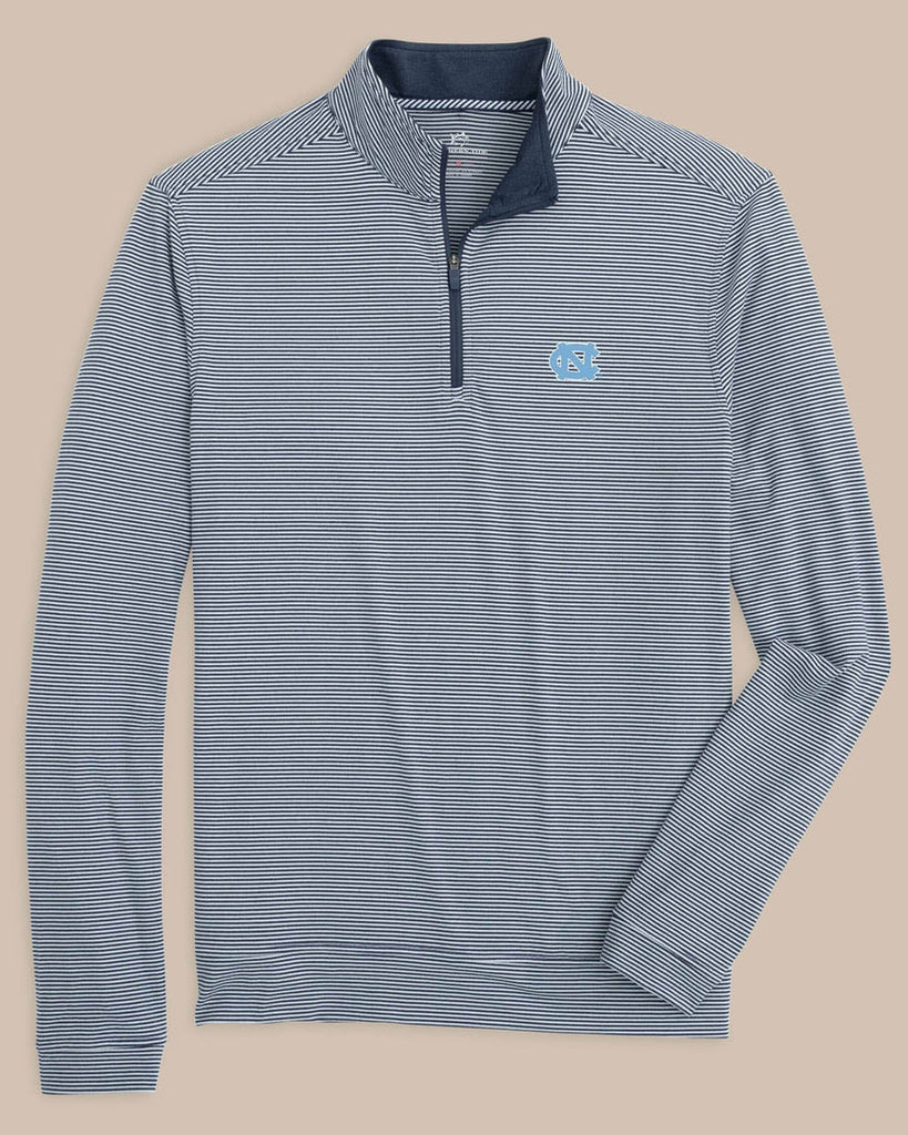 COLLEGIATE MICROSTRIPE HEATHER QUARTER ZIP