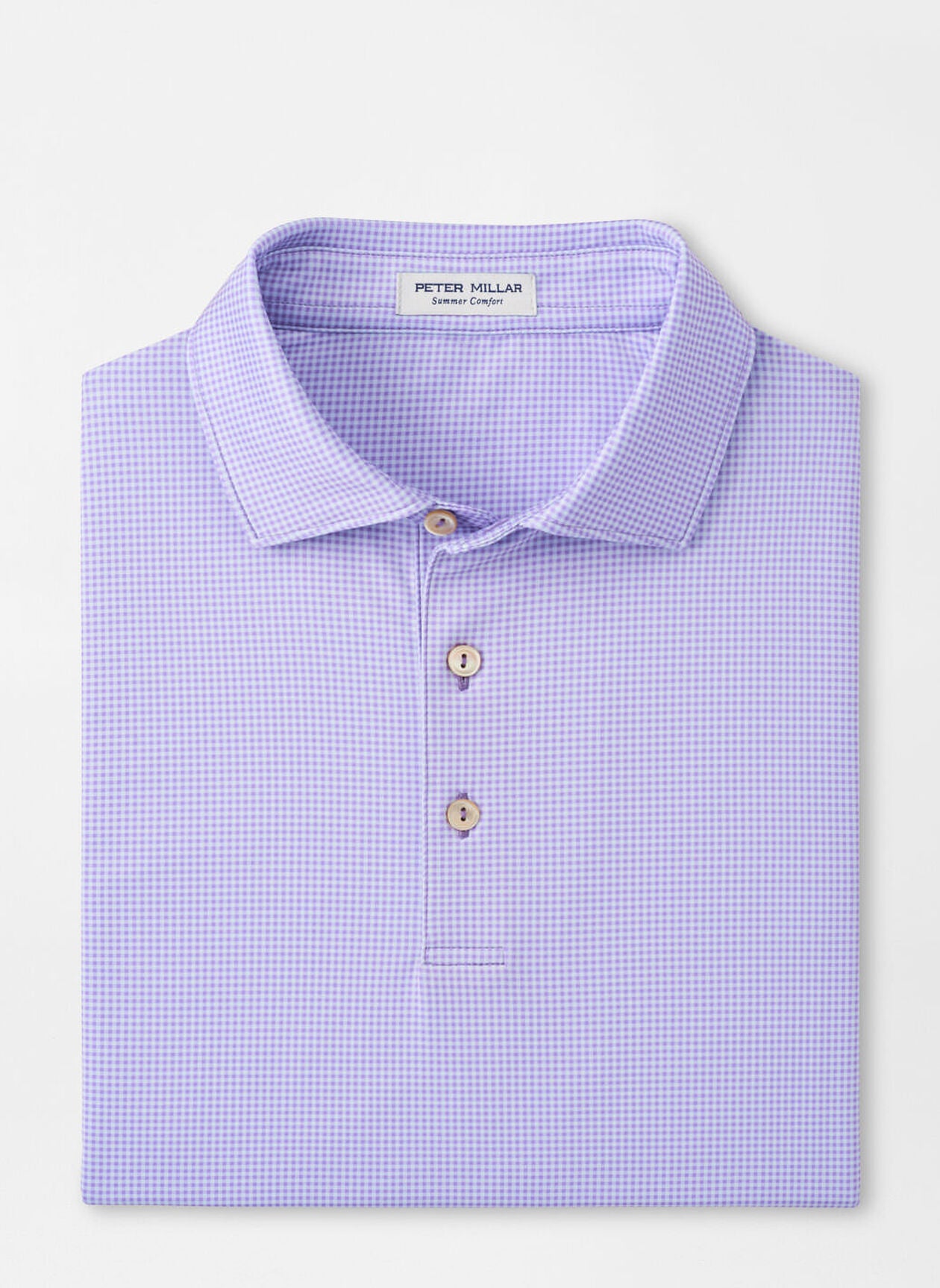 GINGHAM PERF JERSEY POLO