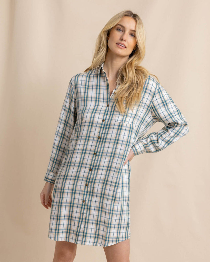 CAM VIBRANT AUTUMN TWILL PLAID DRESS